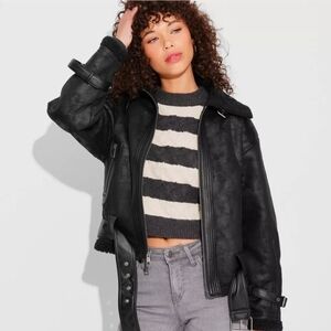 Wild Fable Faux Shearling Aviator Jacket